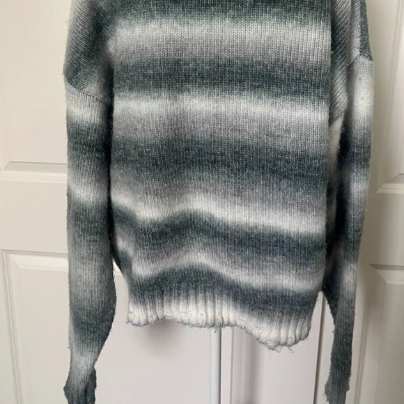 Pacsun Gray Striped Open Button Front Long Sleeve Wool Cardigan Size Medium - Picture 11 of 16
